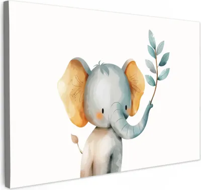 Produktbild von Wanddeko 120x80 cm - Kinder - Elefant, Deko, Deko Wohnzimmer, Bilder, Wanddeko