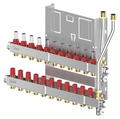 Imagen del producto de Distribuidor de circuitos de calefacción Danfoss, tipo SG, para 11 circuitos, compatible con EvoFlat / EvoFlat 4.0, 1 unidad.