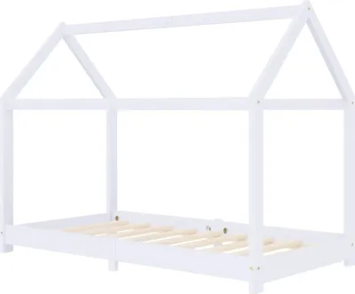 Image de vidaXL Cadre de lit pour enfants Blanc Pin massif 70 x 140 cm
