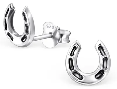 Produktbild von Kinderohrstecker: Mädchen Ohrringe Silber „Hufeisen“