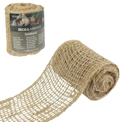 Produktbild von Videx® Deko-Juteband Natur hellbraun 300 x 6 cm