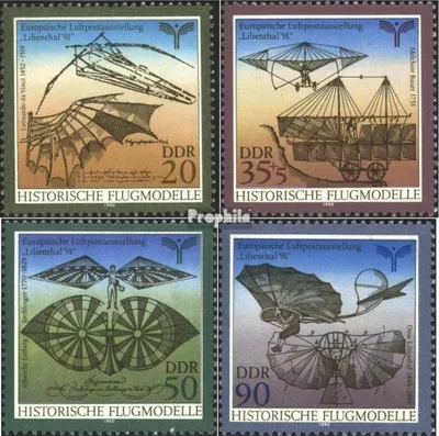 Produktbild von Briefmarken DDR 1990 Mi 3311-3314 (kompl.Ausgabe) postfrisch Historische Flugmodelle