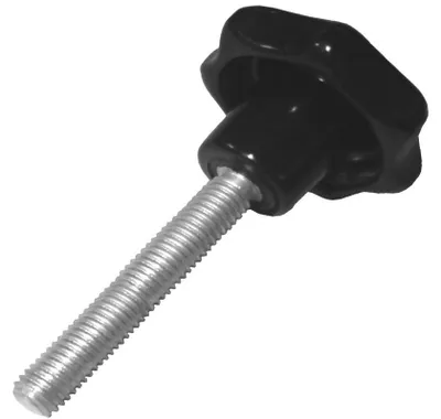 Produktbild von 10 Stück - Sterngriffschraube M8 x 60 mm DIN6336 A schwarz Ø63