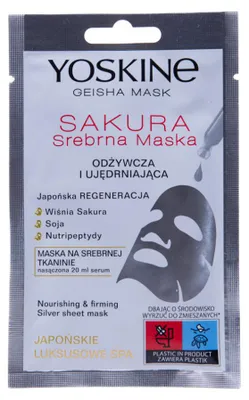 Produktbild von Yoskine, Geisha Sakura, straffende Tuchmaske, Gesicht, 20 ml