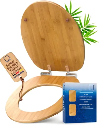 Productafbeelding van Wc-bril bamboe donker met softclosemechanisme Bamboo natuur