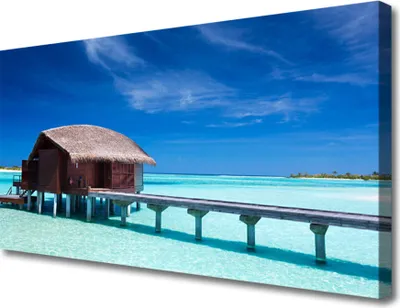 Produktbild von Tulup Leinwand-Bilder 100x50 Wandbild Canvas Kunstdruck Südsee Strand Haus Architektur
