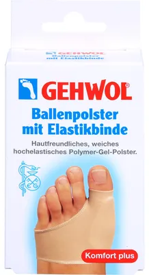 Produktbild von GEHWOL Ballenpolster mit Elastikbinde zur Druckentlastung und Verteilung am Großzehenballen, 1 St. Pflaster