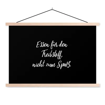 Produktbild von MuchoWow® Textilposter Zitate - Nahrung zum Nachdenken, nicht zum Vergnügen - Sprichwörter - Essen 60x40 cm mit holzfarbenen Rahmen - Bilder