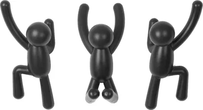 Produktbild von UMBRA BUDDY HOOK 3er Set Klettermännchen Garderobenhaken schwarz 318165-040