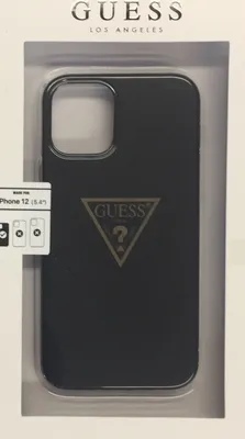 Produktbild von Guess Metallic Triange - iPhone 12 Mini Hlle (Schwarz)