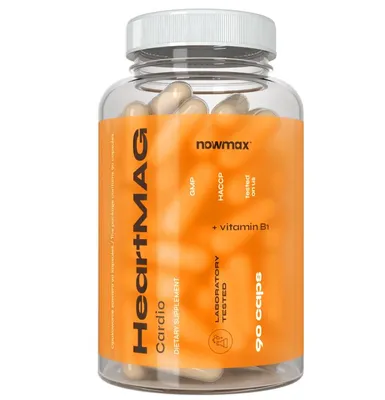 Produktbild von nowmax® HeartMAG 90 Kapseln – Magnesium, Kalium, Vitamin B1 & Schwarzkümmel