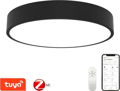 Obrázok produktu pre IMMAX NEO RONDATE SLIM SMART stropné svietidlo 80 x 7cm 65W čierne Zigbee 3.0, TUYA
