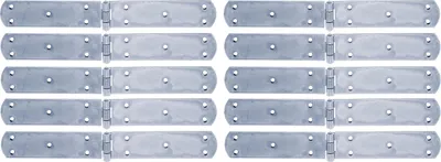 Zdjęcie produktu dla Alberts 823658 Zawias skrzynkowy, z nitowanym trzpieniem, ocynkowany, pasywowany grubowarstwowo, 300 x 40 mm, zestaw 10 szt
