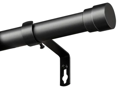 Gordijnstange 76-190 cm, verstellbar, mit Halterungen, schwarz