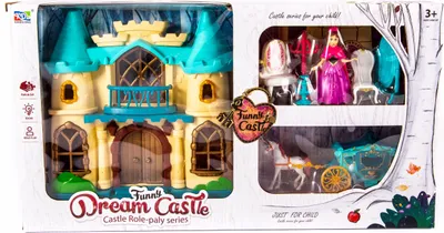 Produktbild von Puppenhaus Schloss mit Kutsche & Pferd - Prinzessin Palast Spielset mit Möbeln & Figur