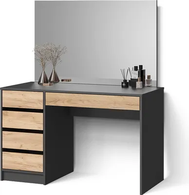 Produktbild von Schminktisch Livinity Imola Anthrazit/Goldkraft Eiche 120 cm, Model 53098