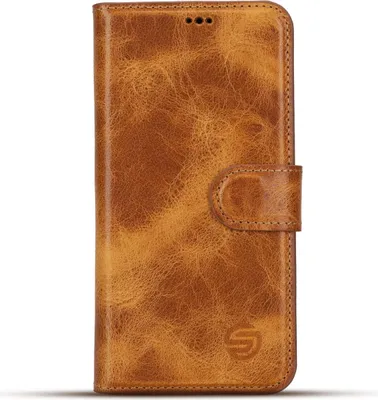 Obrázek produktu pro Solidenz Moda Book iPhone 16e z pravé kůže Hülle - Světle hnědá