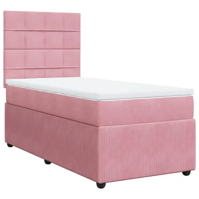 Produktbild von Boxspringbett mit Matratze Rosa 90x200 cm Samt