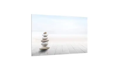 Produktbild von ALLboards Glas Magnettafel ZEN-STEINE 60x40cm Glasbild Memoboard aus Glas Glastafel mit Monsterblatt-Motiv Magnetwand zum Beschriften Magnetische Tafel Wanddekoration Wandbild