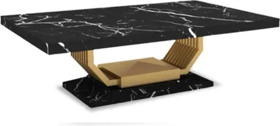 Produktbild von Schwarzer Tisch Esszimmer Möbel Luxus Marmor Esstisch Designer Tische
