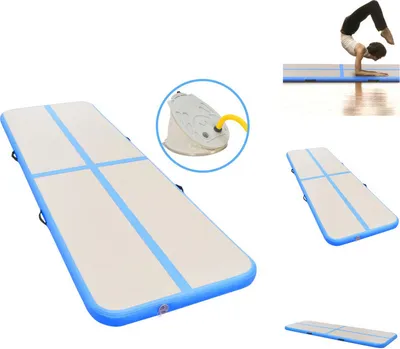 Produktbild von vidaXL Aufblasbare Gymnastikmatte mit Pumpe 800x100x10 cm PVC Blau - Yoga- & Pilatesmatten