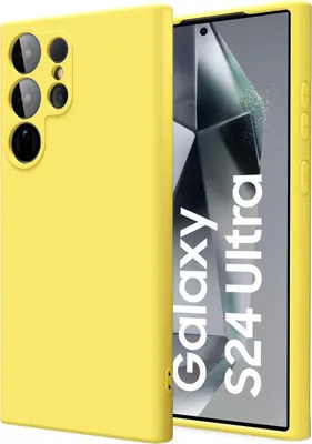 Produktbild von Conie TPU Schutzhülle für Samsung Galaxy S24 Ultra Tasche Case Cover Bumper Silikon Mikrofaser Inlay Hülle in Gelb matt
