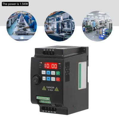 Zdjęcie produktu dla 1,5 kW Przetwornica częstotliwości VFD Transformator jednofazowy na trójfazowy AC do silników wrzecion Wiertarki Tokarki CNC HVAC Linie produkcyjne