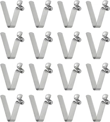 Productafbeelding van Veer clips - Tent stok clips - Paddles vastzetten - Roestbestendig staal - 16 stuks - Zilverkleurig