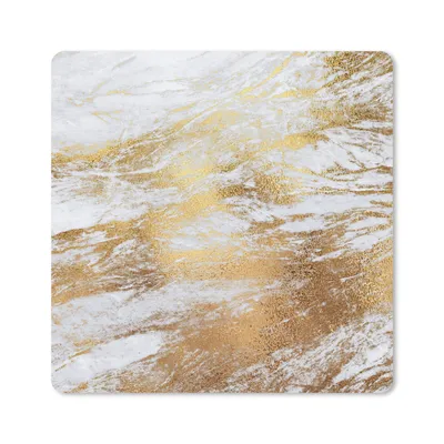 Produktbild von MuchoWow® Mauspad Mousepad Marmor - Muster - Gold - Weiß 30x30 cm - Mousepads - Maus Mat - Pad - Mausunterlage - Gaming