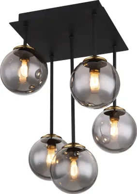 Produktbild von Globo Lighting Deckenleuchte Metall schwarz matt, 5x G9