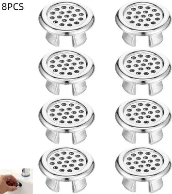 Produktbild von 8 Stück - Silberne Abflussringe für Badewannen, Küchen und Waschbecken - Rostfreier Stahl - Abflussrand - Abdeckung für Badewannenüberlauf - 30x15mm