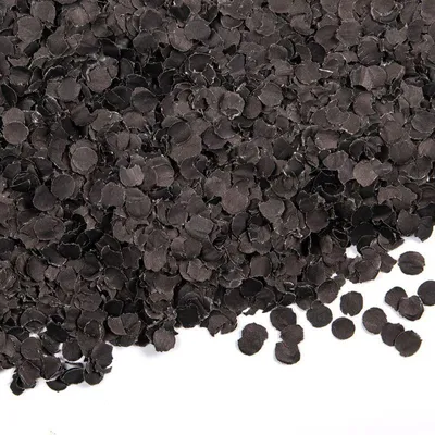 Produktbild von Konfetti aus schwarzem Papier, rund geformt, 1 cm Durchmesser, 100g