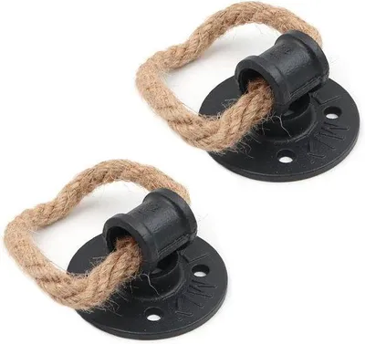 Immagine prodotto di Maniglie vintage nere, 2 pezzi con anello retrò