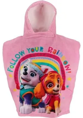 Produktbild von Paw Patrol Kinder Poncho Badetuch mit Kapuze Strandtuch 55x110cm