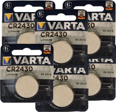 Produktbild von 6x Lithium Knopfzelle Batterie Varta Electronic CR2430 3V 1er Blister