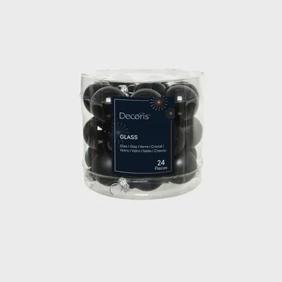 Produktbild von Weihnachtskugeln Christbaumkugeln Weihnachtsdekoreation LONIE Glas schwarz mix 24 Stk. HOMLA