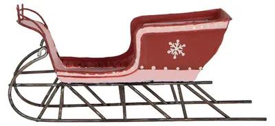 Obrázok produktu pre Vianočná dekorácia Clayre & Eef, figúrka sánky, 20x9x6 cm, červená, kov