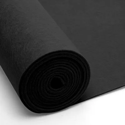 Produktbild von Filz Meterware - 30 cm x 250 cm x 3 mm - Bastelfilz zum Zuschneiden - Schwarz