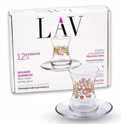 Obrázek produktu pro LAV Ilkhar Sklenice na čaj s podšálky 6 ks 105 ml
