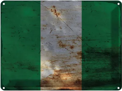 Produktbild von vianmo Blechschild 30x40 cm Nigeria Flagge Fahne Wappen