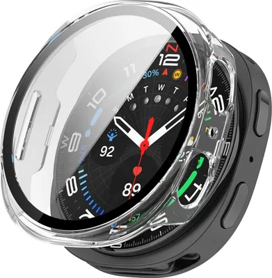 Produktbild von Strap-it Hartschalen-Schutzhülle mit Displayschutzglas - passend für Samsung Galaxy Watch 8 - 40 mm (transparent)