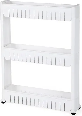 Immagine prodotto di Mobile a tre ripiani, mobili da cucina bianchi, mobili da bagno, carrello di servizio, 72,5 cm, bianco