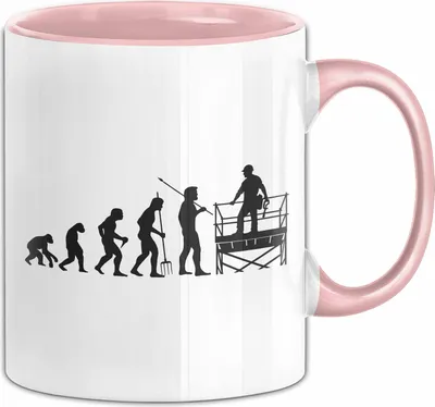 Produktbild von Gerüstbauer Tasse Geschenk Handwerk Gerüstbauer Evolution Männer Becher (Rosa)