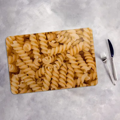 Produktbild von Tischset 6x45x30 cm Platzset Tischmatte Platzmatte Untersetzer - Nudeln Fusilli Essen