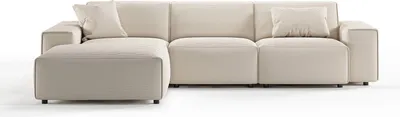 Produktbild von KAWOLA Sofa RANI Ecksofa Cord cremeweiß Recamiere links
