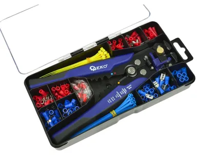 Immagine prodotto di Pinza crimpatrice capicorda, puntalini elettrici a crimpare con 260 capicorda isolati - capicorda elettrici a crimpare per terminali elettrici 0.2–6 mm fai da te