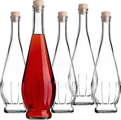 Obrázok produktu pre KADAX sklenené fľaše 750 ml, 1 kus, prázdne fľaše na likér s korkom, sklenené fľaše na pálenku, fľaše na plnenie likéru, vína a pálenky, fľaše na víno