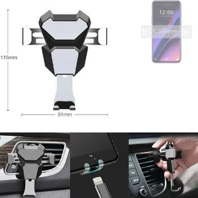 Produktbild von K-S-Trade Lüftungshalterung kompatibel mit Doogee X95 kompakte Handy-Halterung Lüftungsschlitz Lüftungsgitter Autohalterung KFZ Auto-Halterung