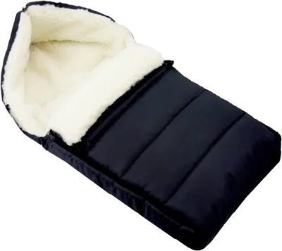 Produktbild von universaler Winterfußsack (90cm), auch geeignet für Babyschale, Kinderwagen, Buggy, aus Wolle UNI liniert (schwarz)