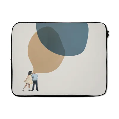 Produktbild von MuchoWow® Laptop Hülle 17 Zoll Laptoptasche Wolken - Retro - Mädchen - Zipper - Schutzabdeckung